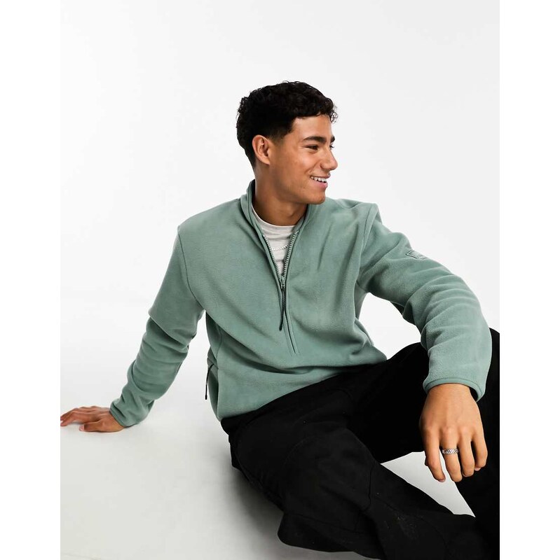 Rains half zip pullover fleece in light green