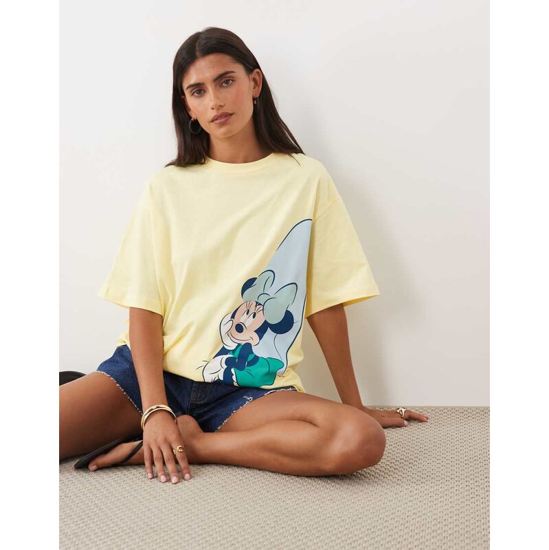 ASOS DESIGN Disney oversized t-shirt with Minnie surf print in