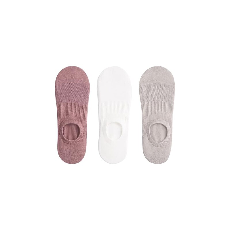OYSHO 3 pairs of high-cut cotton blend invisible sports socks in