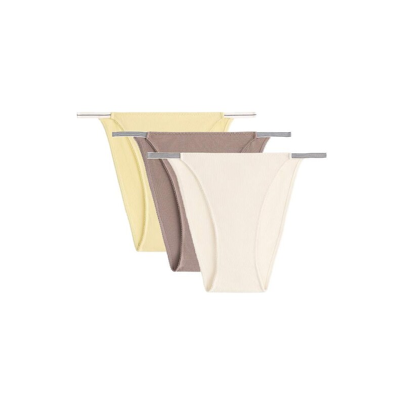 OYSHO 3 rib cotton classic briefs in green