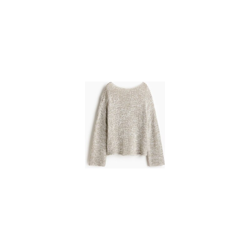 H&M - Oversized svetr z úpletus texturou - Světle Béžový Melír