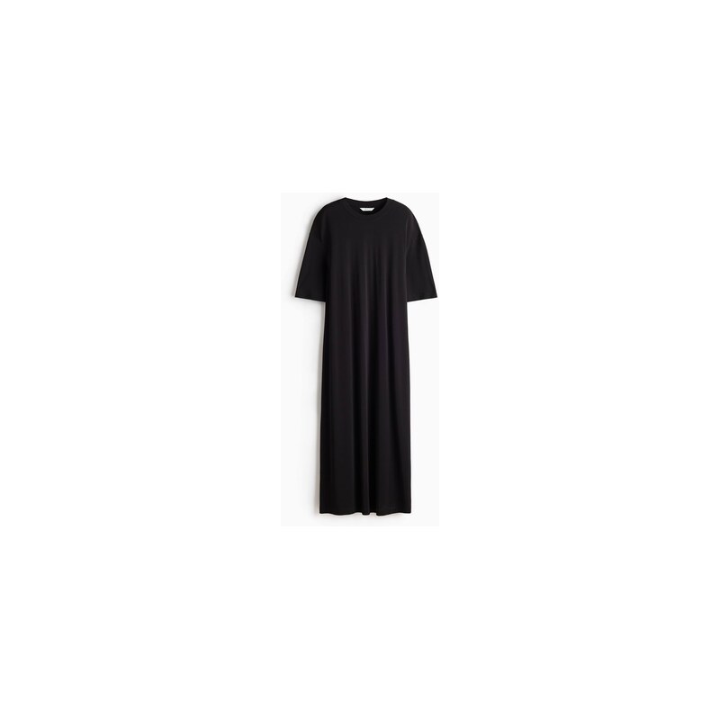 H&M - Dlouhé tričkové šaty - Černá