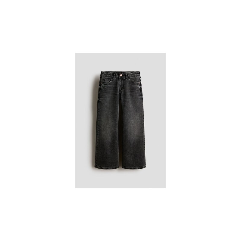 H&M - Baggy Fit Bootcut Leg Jeans - Dark Denim Grey