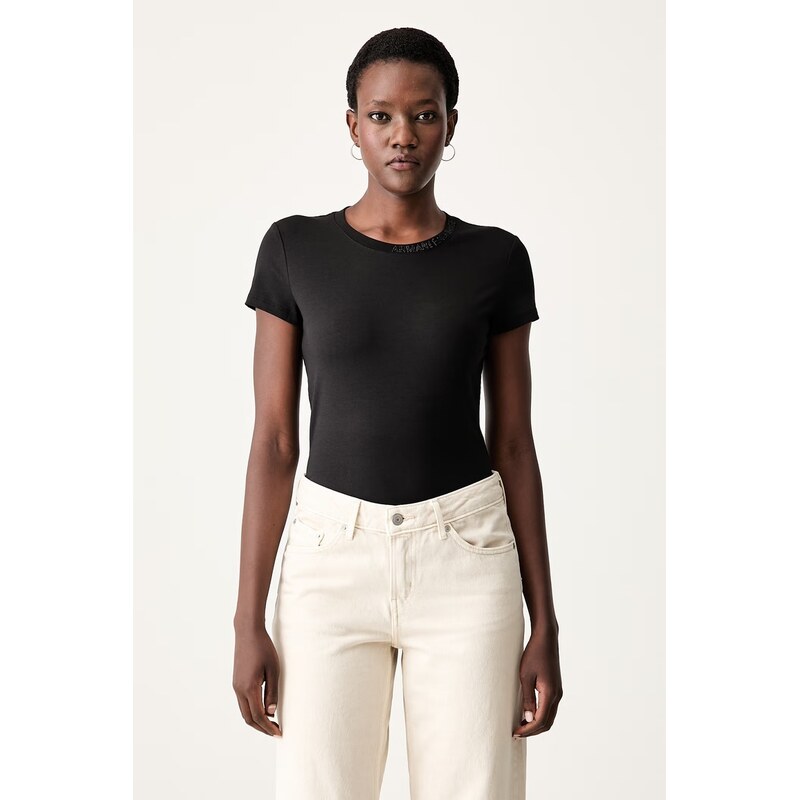 Armani Exchange basic tričko dámské bavlněné s elastanem