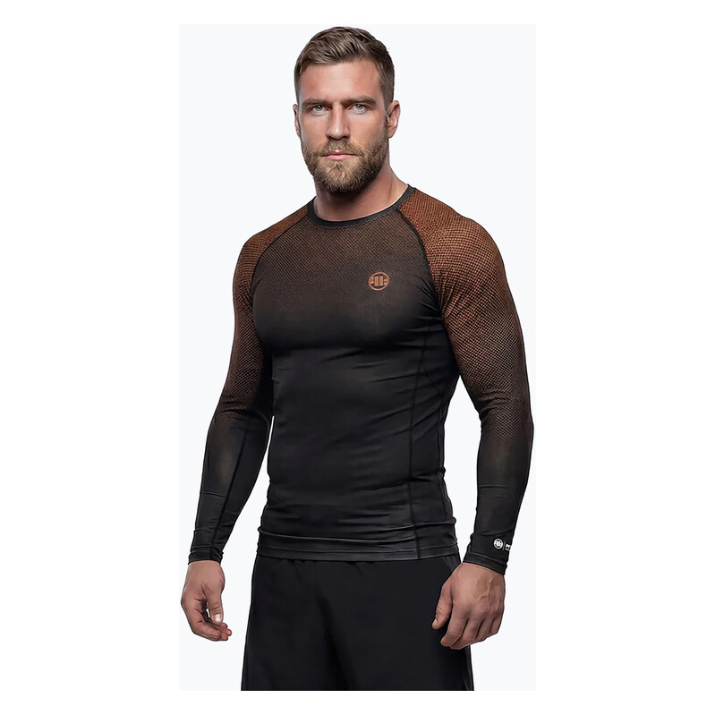 Pánský rashguard s dlouhým rukávem Pitbull Belt Rashguard brown