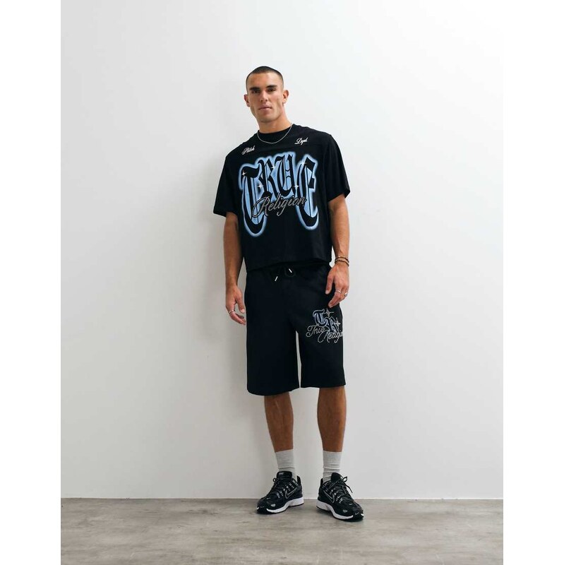 True Religion True Relgion xl crystal mikey mesh shorts co-ord