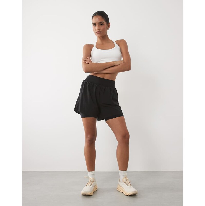 Sweaty Betty power 6 texture perforated mesh shorts in black