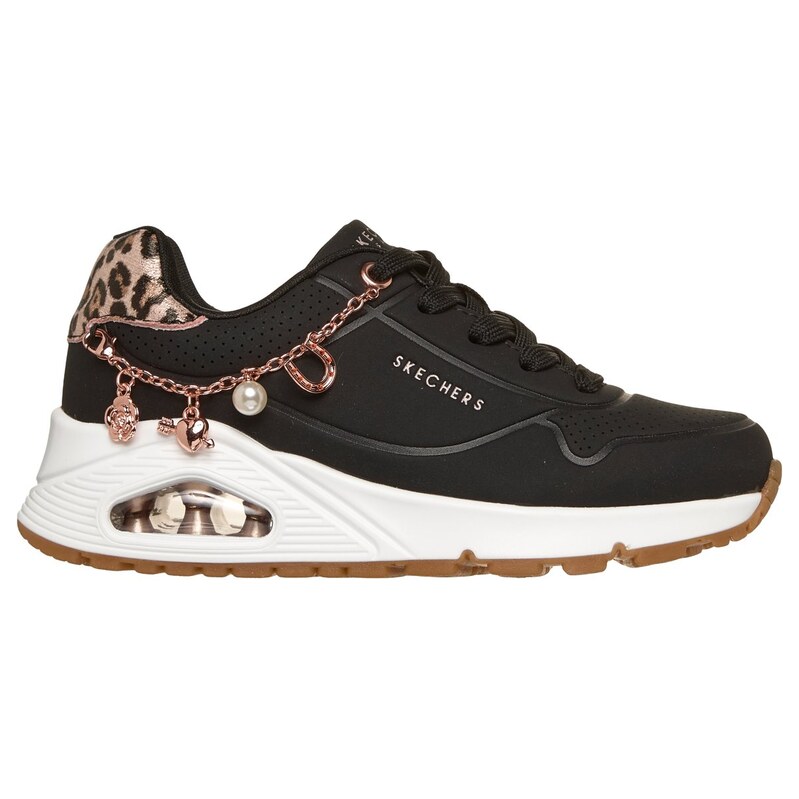 Skechers Dívky UNO Gen1 - Leopard Rockstar Teniska v Černá/