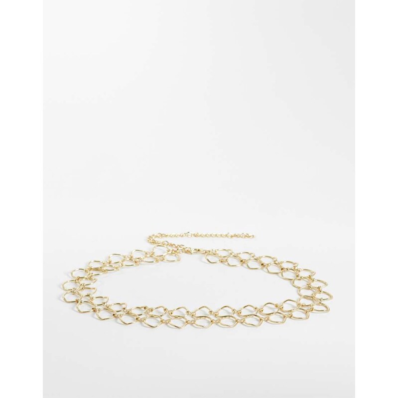 Mango hoop chain belt in gold