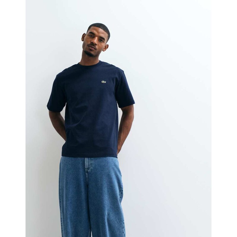 Lacoste boxy fit logo t-shirt in navy
