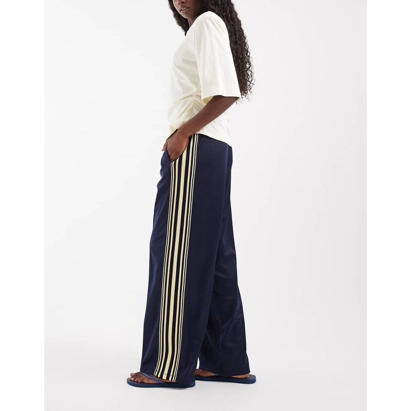 ONLY wide leg trousers with side stripes in navy