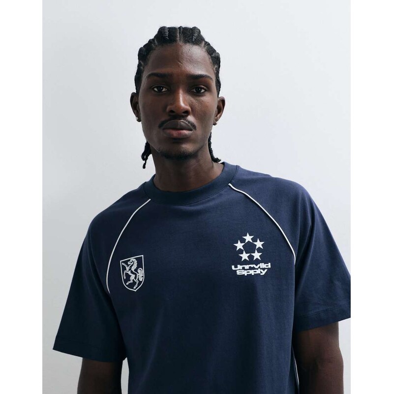 ASOS DESIGN heavyweight relaxed t-shirt with football graphic in