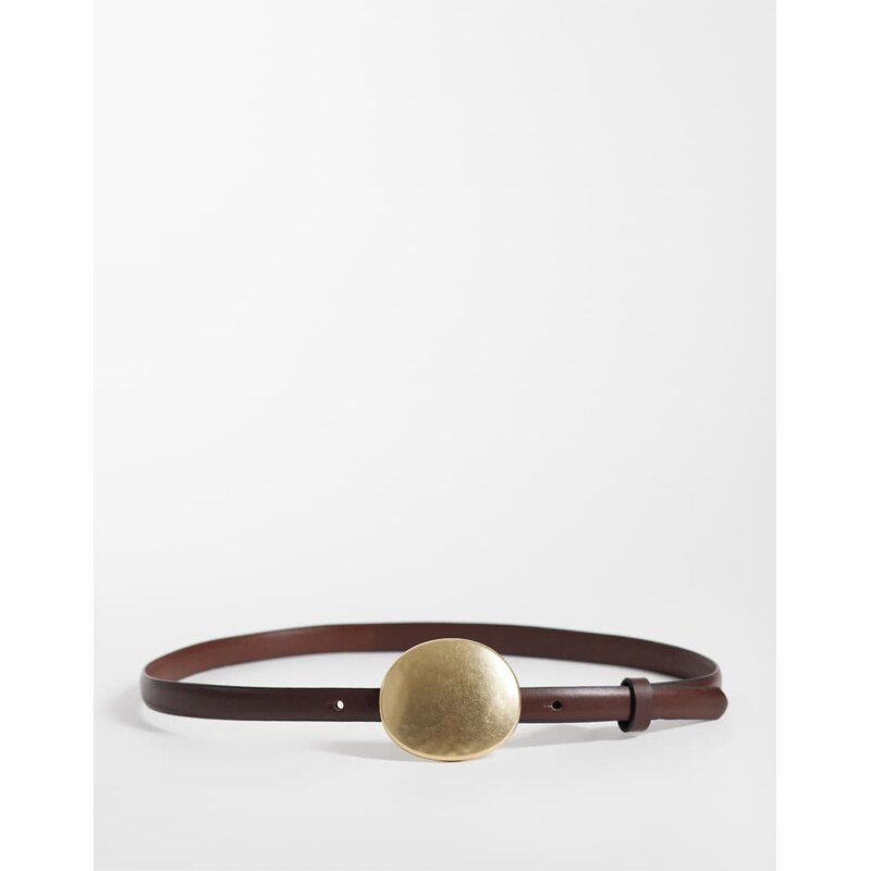Mango statement buckle belt in brown