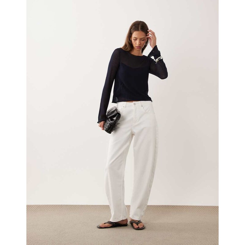 Mango Teen jumper with flared sleeves in navy