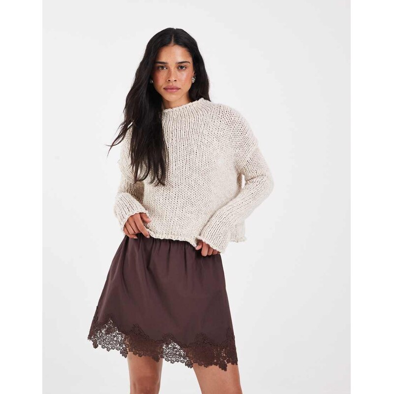 Free People Opal knitted sweater in tea-Neutral