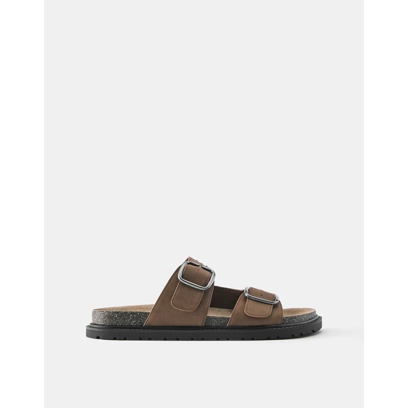 Pull&Bear Buckle sandals in brown