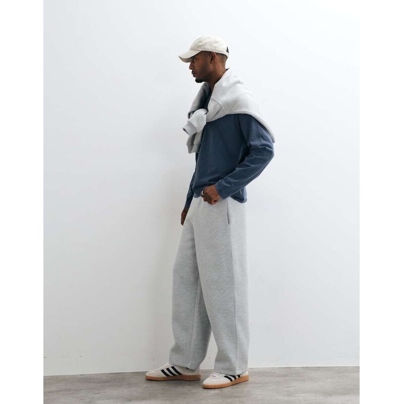 ASOS DESIGN oversized balloon scuba-style fabric jogger in grey