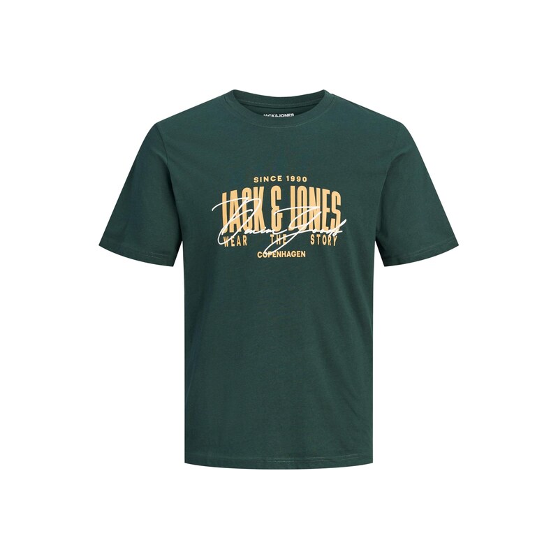 Jack & Jones Junior Tričko JJAERO medová / jedle / bílá