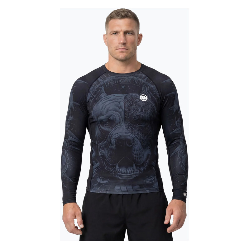 Pánský rashguard s dlouhým rukávem Pitbull World Rashguard black