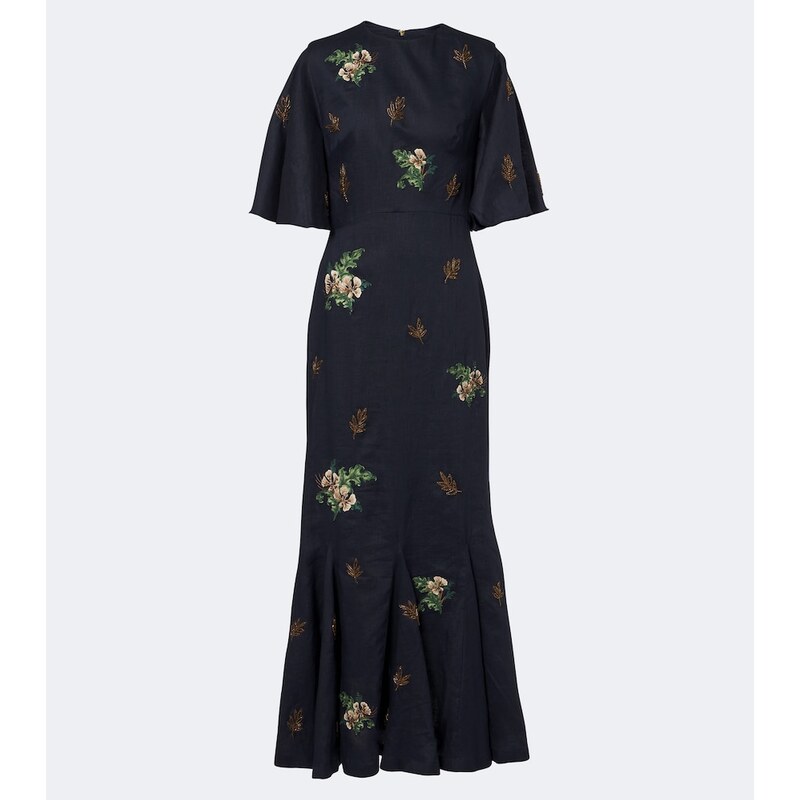 Agua by Agua Bendita Ave Anhelo floral linen maxi dress