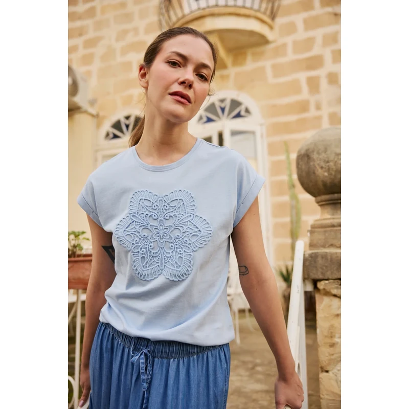 Marisse Dámské triko L-TS-4976 L.BLUE