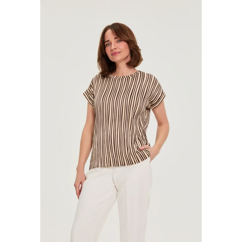 Marisse WOMENS TSHIRT L-TS-5031 D.BROWN
