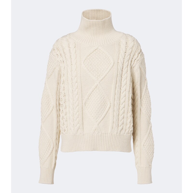 Nili Lotan Kimmy cable-knit cotton and cashmere sweater