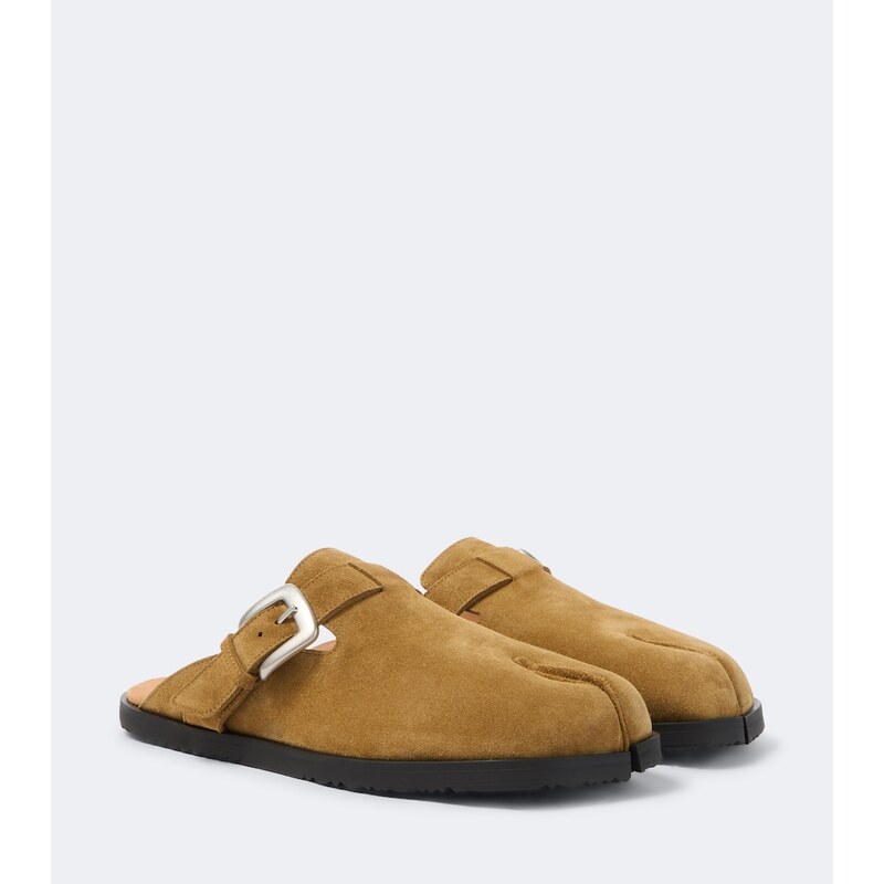 Pánské pantofle Maison Margiela Tabi z kůže v barvě Breen
