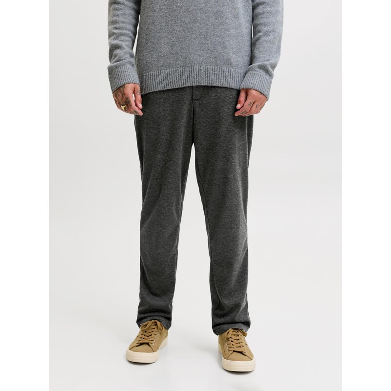 JACK & JONES Chino kalhoty JPSTOLLIE DEVON tmavě šedá