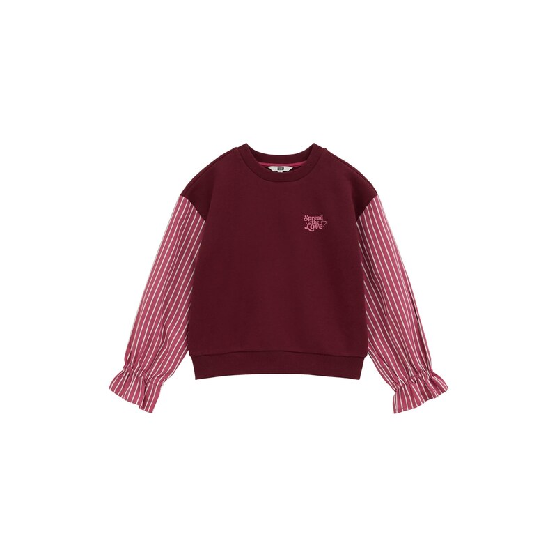 WE Fashion Svetr burgundská červeň / vínově červená / bílá