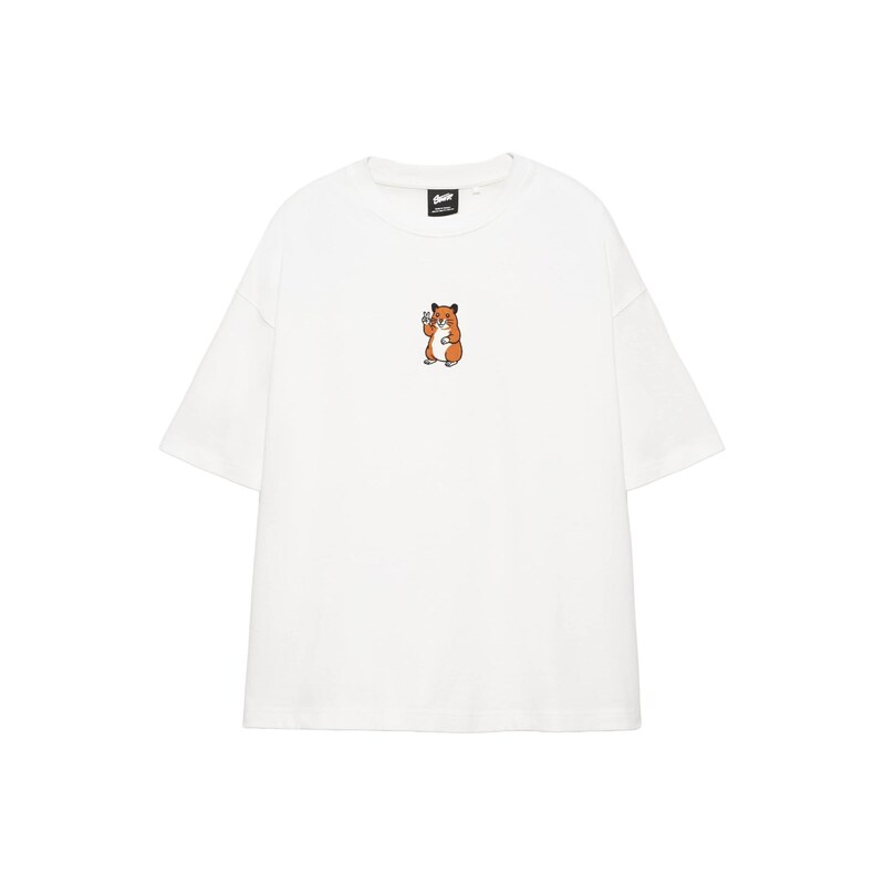 Pull&Bear Tričko okrová / černá / bílá
