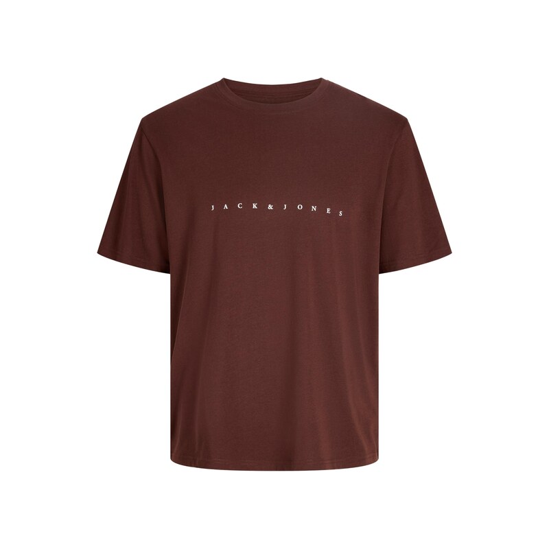 JACK & JONES Tričko JJEStar čokoládová / bílá