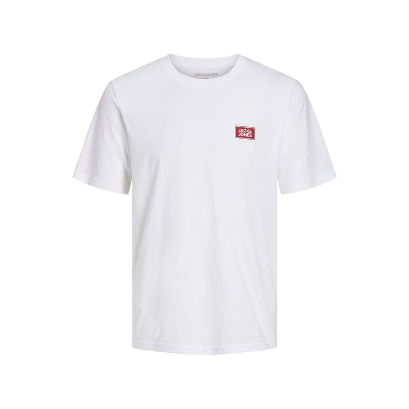 JACK & JONES Tričko JJRUSH tmavě červená / bílá
