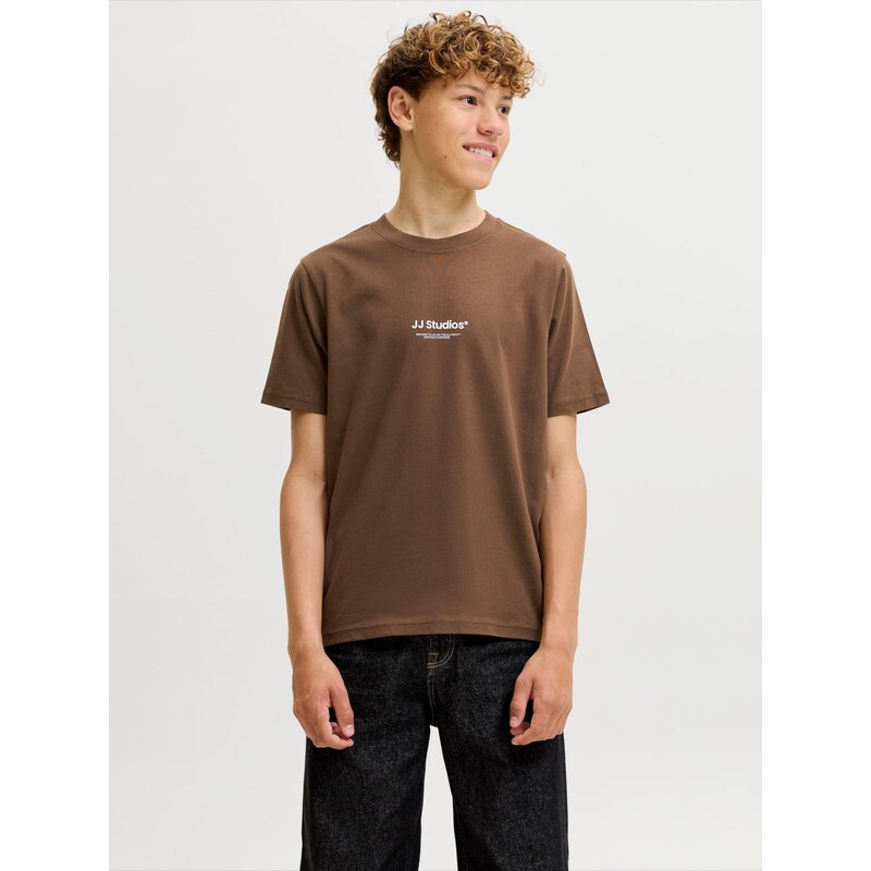 Jack & Jones Junior Tričko JJESoho hnědá