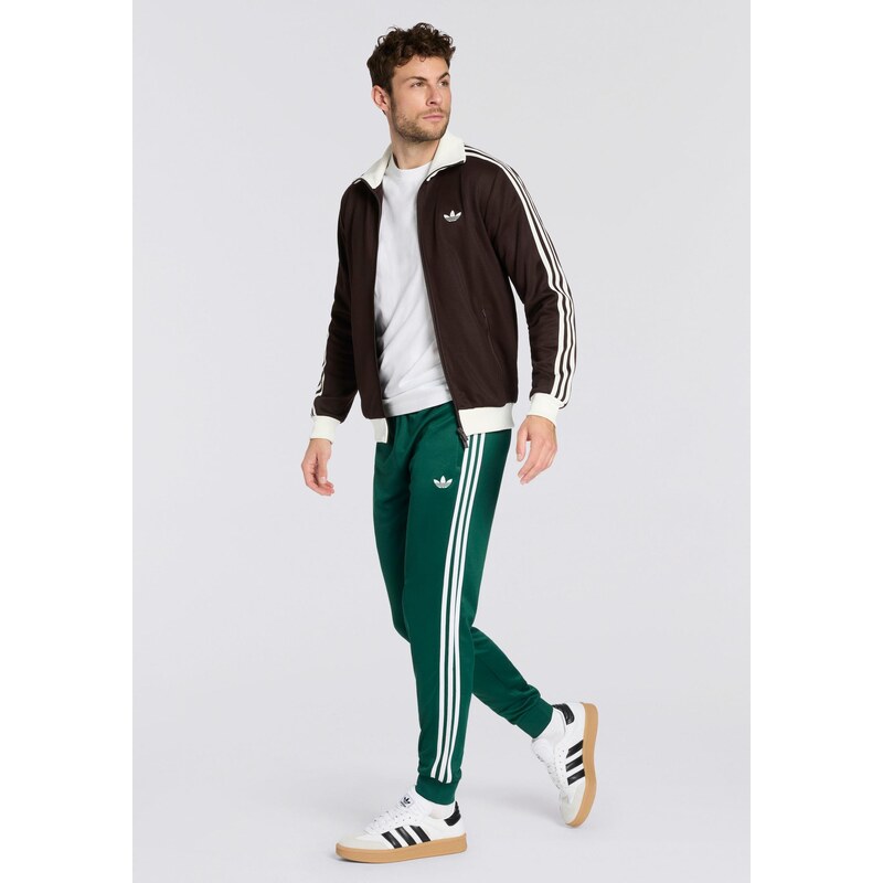 ADIDAS ORIGINALS Kalhoty SST tmavě zelená / bílá