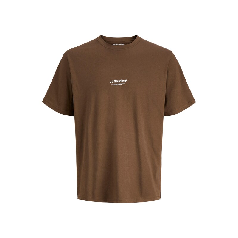 JACK & JONES Tričko JJESoho čokoládová / bílá