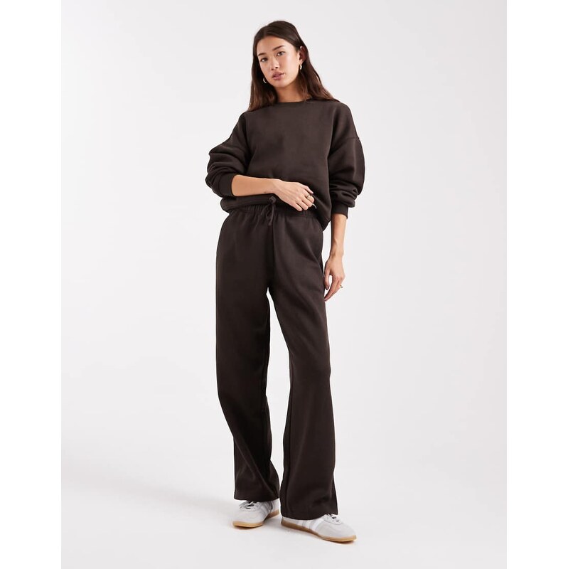 ONLY straight leg jersey joggers co-ord in brown