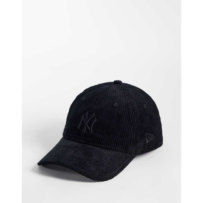 New Era NY Yankees 9forty tonal cord cap in black
