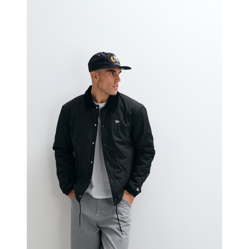 New Era logo coach jacket in black