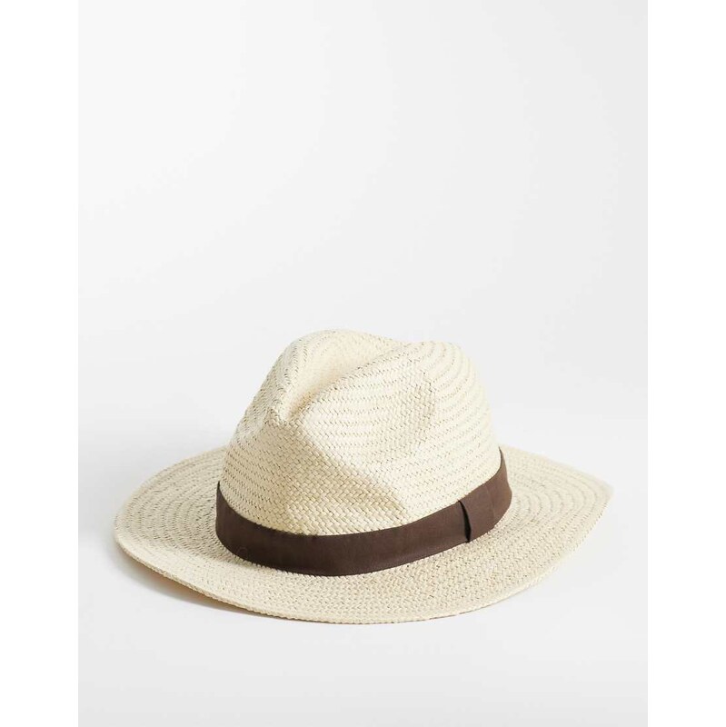 Mango fedora in tan-Brown
