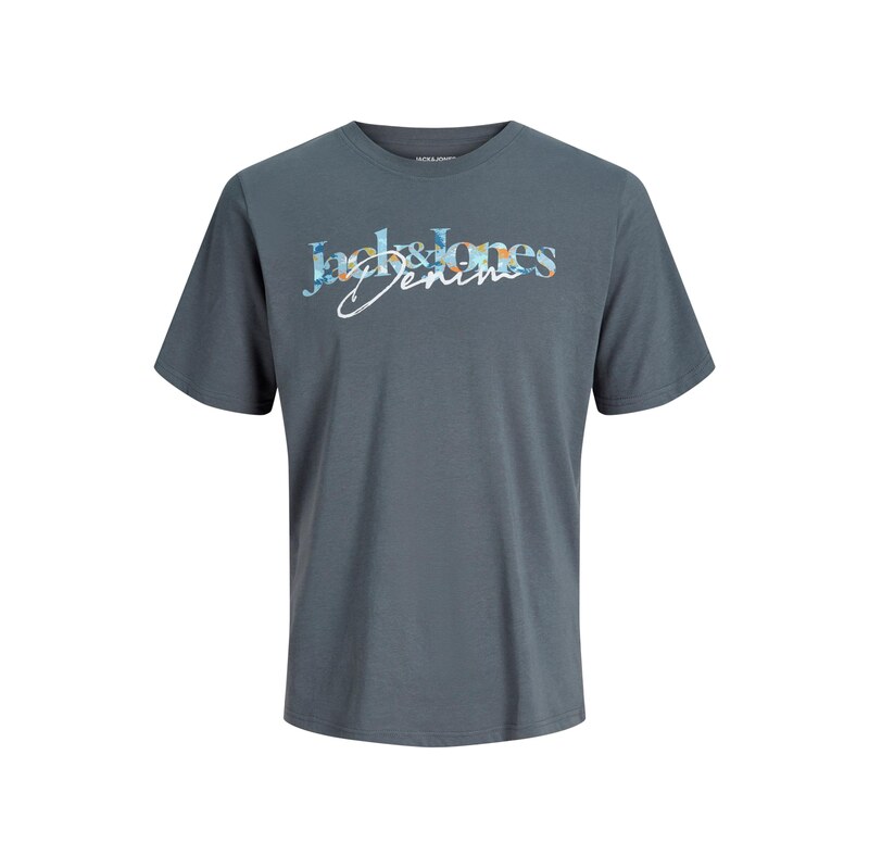 Jack & Jones Plus Tričko JJTOM světlemodrá / tmavě šedá / bílá
