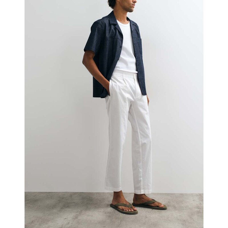 Mango straight trouser in white