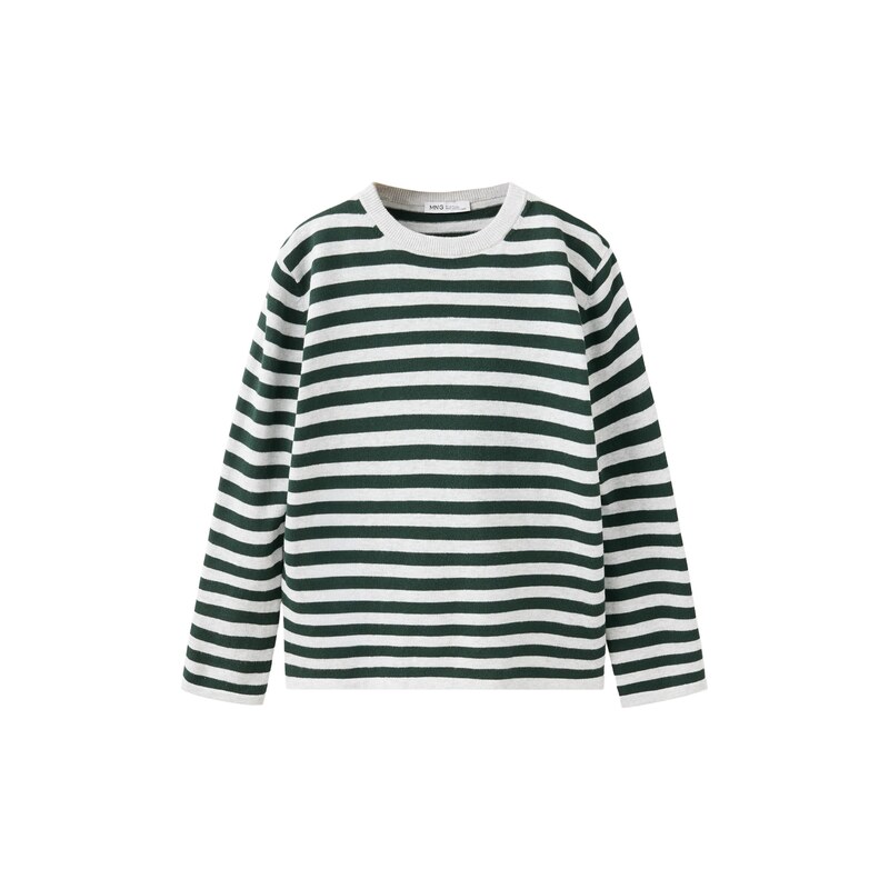 MANGO KIDS Svetr WALLY tmavě zelená / bílá