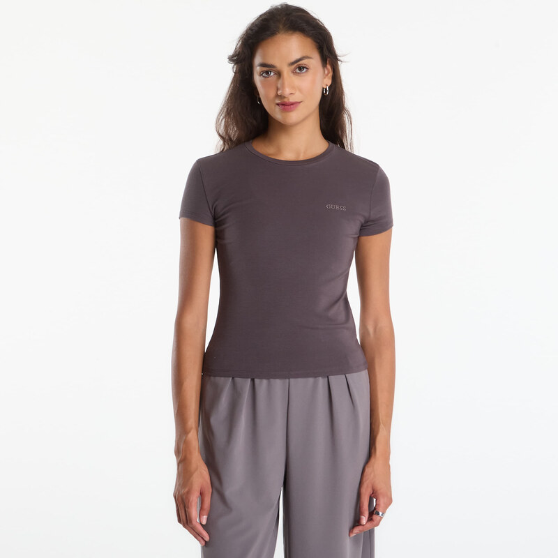 Tričko GUESS Lotus Slim Ss T-Shirt Darkest Grey XS