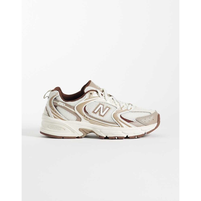New Balance 530 trainers in white and brown-Neutral