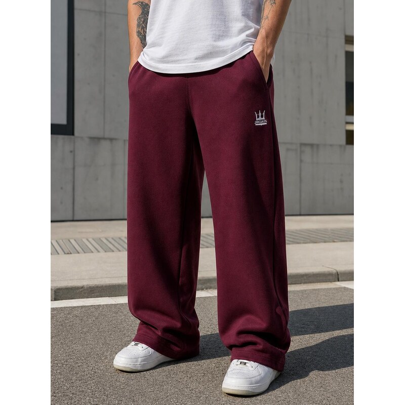 Pánské volné tepláky v barvě švestky s logem Jigga Wear a