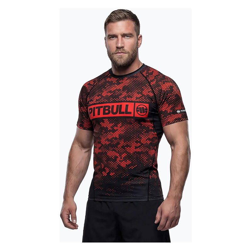 Pánský rashguard Pitbull Hex Camo Hilltop Rashguard red