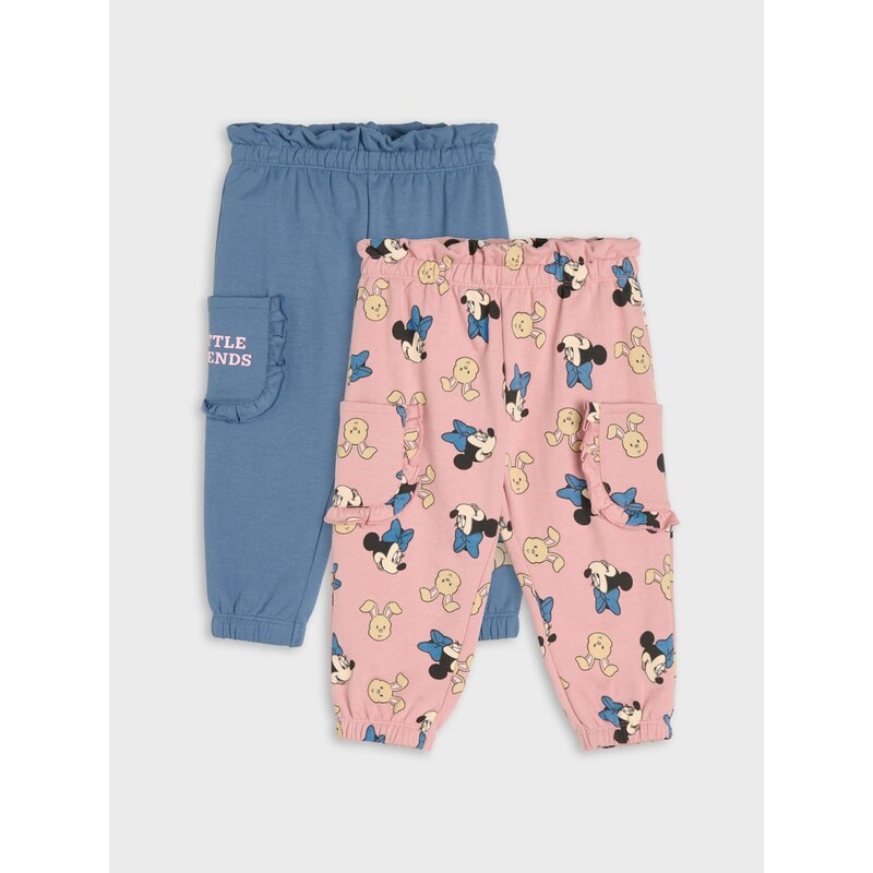 Sinsay - Bavlněné jogger kalhoty s volány 2 pack Minnie Mouse -