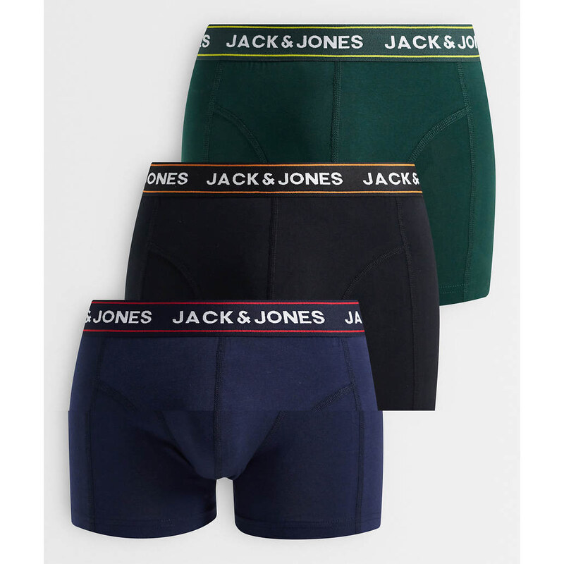 Jack & Jones 3 pack of boxers with contrast waistband in multi