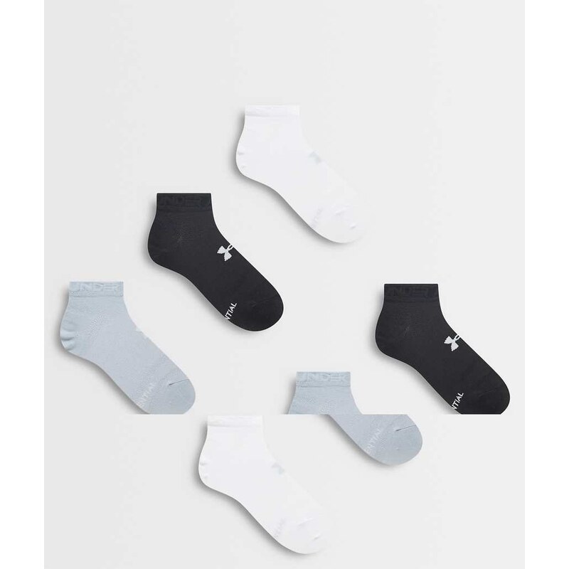 Under Armour Essential 6 pack low socks in multi-Black